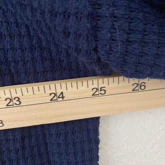 NWT‎ Lildy Waffle Knit Tunic Womens L-XL Navy Blue 3/4 Rolled Sleeve - Picture 9 of 12